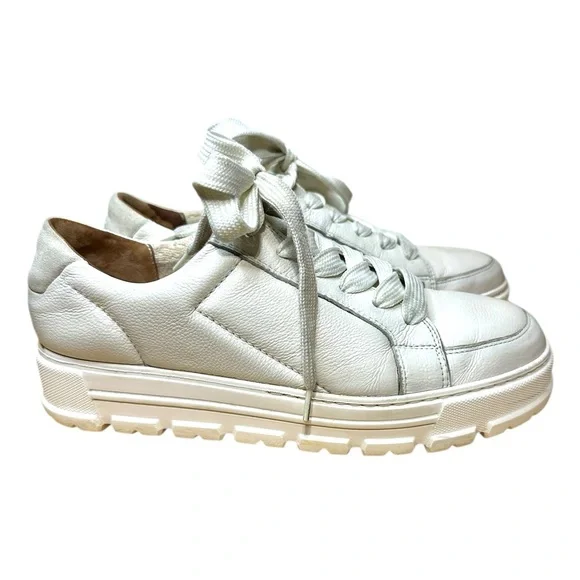 Paul Green castle platform leather cream white Sneakers 8 - Picture 4 of 10